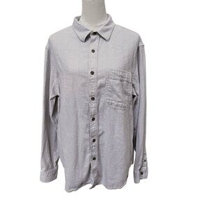 Old Navy Men’s XL Tan Button Up Shirt Double Brushed Cotton Long Sleeve